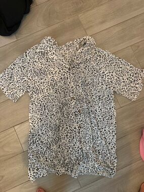 Z Supply Cream and Black Leopard Print Button-Front Dress